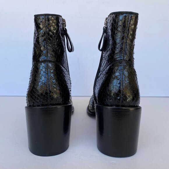 NEW Alexandre Birman Margareth Black Python Chelsea Bootie Size 40.5 (US 10) - Picture 6 of 9